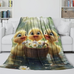 Canard jaune Plaid en Polaire Imprimé 3D Couverture Douce Confortable pour Canapé Lit Bureau