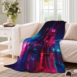 Gros camion Plaid en Polaire Imprimé 3D Couverture Douce Confortable pour Canapé Lit Bureau