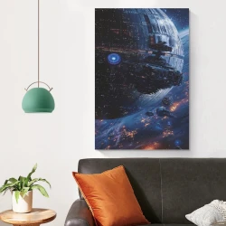 Étoile de la Mort Star Wars Peinture sur toile sans cadre, impressions posters art mural pour déco maison chambre bureau