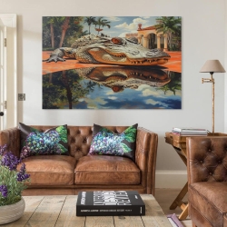 Crocodile Peinture sur toile sans cadre, impressions posters art mural pour déco maison chambre bureau