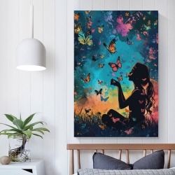 Papillon Peinture sur toile sans cadre, impressions posters art mural pour déco maison chambre bureau