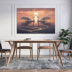 Cygne Peinture sur toile sans cadre, impressions posters art mural pour déco maison chambre bureau