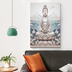 Bouddha Peinture sur toile sans cadre, impressions posters art mural pour déco maison chambre bureau