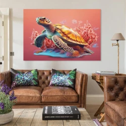 Tortue de mer Peinture sur toile sans cadre, impressions posters art mural pour déco maison chambre bureau