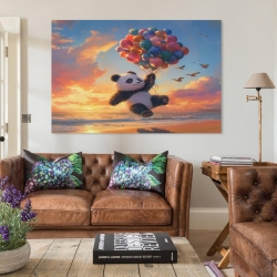 Panda Peinture sur toile sans cadre, impressions posters art mural pour déco maison chambre bureau