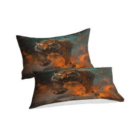Tigre Housse de Couette Imprimée 3D Douce 3 Pièces Literie Garçons Filles