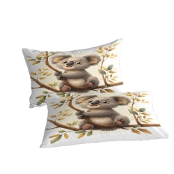 Koala Housse de Couette Imprimée 3D Douce 3 Pièces Literie Garçons Filles