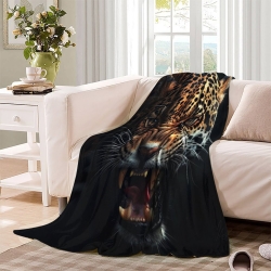Leopard 3D Printed Fleece Throw Blanket Soft Cozy Blanket for Couch Sofa Bed Office