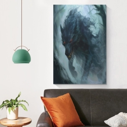 Loup Peinture sur toile sans cadre, impressions posters art mural pour déco maison chambre bureau