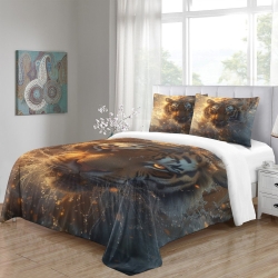 Tigre Housse de Couette Imprimée 3D Douce 3 Pièces Literie Garçons Filles