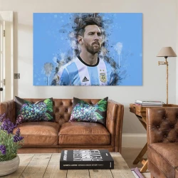 Lionel Messi Peinture sur toile sans cadre, impressions posters art mural pour déco maison chambre bureau