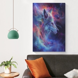 Colorful Loup Peinture sur toile sans cadre, impressions posters art mural pour déco maison chambre bureau