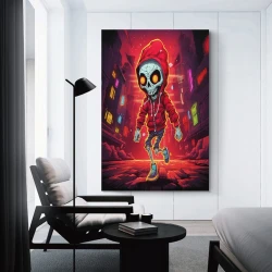 Calavera Pintura en lienzo sin marco, impresiones de pósters arte pared para decoración hogar dormitorio oficina