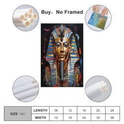 Pharaon égyptien Peinture sur toile sans cadre, impressions posters art mural pour déco maison chambre bureau