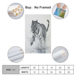 Tigre Peinture sur toile sans cadre, impressions posters art mural pour déco maison chambre bureau
