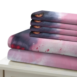 Chat Housse de Couette Imprimée 3D Douce 3 Pièces Literie Garçons Filles