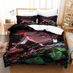 Tueur de démons: Demon Slayer Housse de Couette Imprimée 3D Douce 3 Pièces Literie Garçons Filles