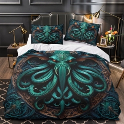 Mythe de l'horreur Cthulhu Housse de Couette Imprimée 3D Douce 3 Pièces Literie Garçons Filles