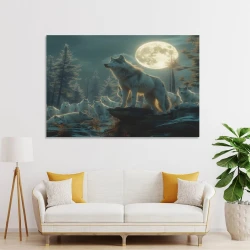 Loup Peinture sur toile sans cadre, impressions posters art mural pour déco maison chambre bureau
