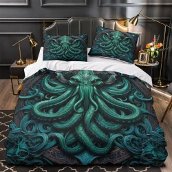 Mythe de l'horreur Cthulhu Housse de Couette Imprimée 3D Douce 3 Pièces Literie Garçons Filles