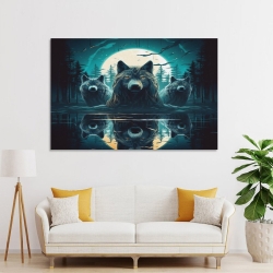 Loup Peinture sur toile sans cadre, impressions posters art mural pour déco maison chambre bureau
