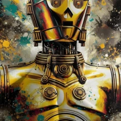 C-3PO Star Wars Housse de Couette Imprimée 3D Douce 3 Pièces Literie Garçons Filles  