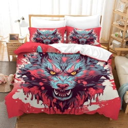Lobo Funda Nórdica Impresa en 3D Suave 3 Piezas Ropa de Cama para Niños Niñas