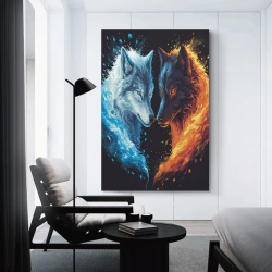Lupo Pittura su tela senza cornice, stampe di poster arte murale per arredo casa camera ufficio
