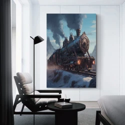 Dampfzug Unrahmtes Leinwandbild, Wandkunst-Poster-Drucke für Zuhause, Schlafzimmer, Büro Dekoration