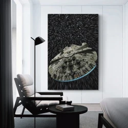 Faucon Millenium Star Wars Peinture sur toile sans cadre, impressions posters art mural pour déco maison chambre bureau