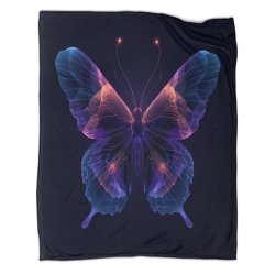 Papillon Plaid en Polaire Imprimé 3D Couverture Douce Confortable pour Canapé Lit Bureau