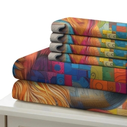 Vache des Highlands Housse de Couette Imprimée 3D Douce 3 Pièces Literie Garçons Filles