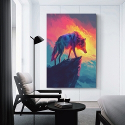Loup Peinture sur toile sans cadre, impressions posters art mural pour déco maison chambre bureau