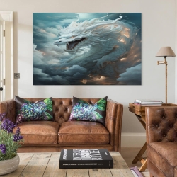 oriental Dragon Peinture sur toile sans cadre, impressions posters art mural pour déco maison chambre bureau