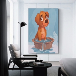 Chien de dessin animé Peinture sur toile sans cadre, impressions posters art mural pour déco maison chambre bureau