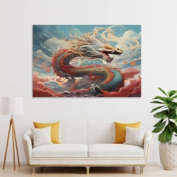 oriental Dragon Peinture sur toile sans cadre, impressions posters art mural pour déco maison chambre bureau