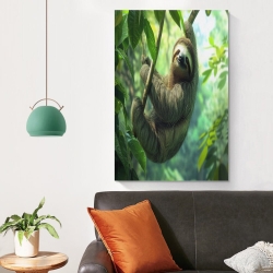 Paresseux Peinture sur toile sans cadre, impressions posters art mural pour déco maison chambre bureau