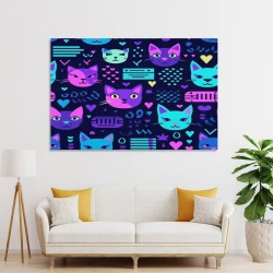 Chat Peinture sur toile sans cadre, impressions posters art mural pour déco maison chambre bureau