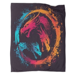 Drache 3D Gedruckte Fleece-Decke Weiche Gemütliche Decke für Sofa Bett Büro