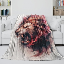 Löwe 3D Gedruckte Fleece-Decke Weiche Gemütliche Decke für Sofa Bett Büro