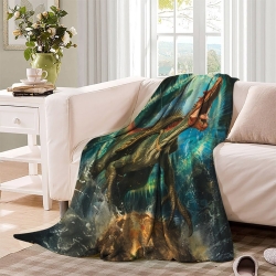 Dinosaure Plaid en Polaire Imprimé 3D Couverture Douce Confortable pour Canapé Lit Bureau
