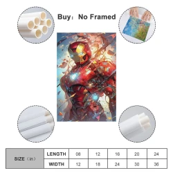 Avengers Iron Man Peinture sur toile sans cadre, impressions posters art mural pour déco maison chambre bureau