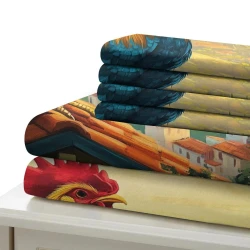 Coq Housse de Couette Imprimée 3D Douce 3 Pièces Literie Garçons Filles