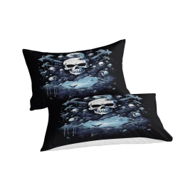 Crâne Housse de Couette Imprimée 3D Douce 3 Pièces Literie Garçons Filles