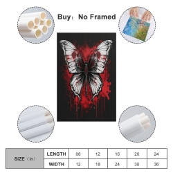 Papillon Peinture sur toile sans cadre, impressions posters art mural pour déco maison chambre bureau