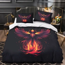 Phoenix Funda Nórdica Impresa en 3D Suave 3 Piezas Ropa de Cama para Niños Niñas