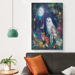 Hibou Peinture sur toile sans cadre, impressions posters art mural pour déco maison chambre bureau