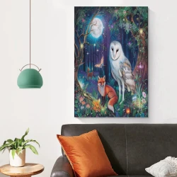 Búho Pintura en lienzo sin marco, impresiones de pósters arte pared para decoración hogar dormitorio oficina