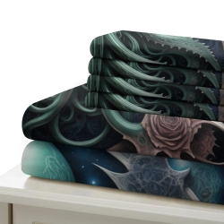Mythe de l'horreur Cthulhu Housse de Couette Imprimée 3D Douce 3 Pièces Literie Garçons Filles
