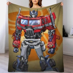 Transformers Optimus Prime Plaid en Polaire Imprimé 3D Couverture Douce Confortable pour Canapé Lit Bureau